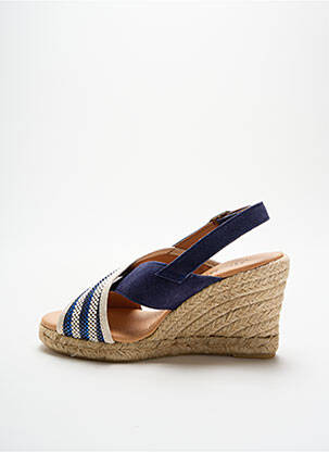 Espadrile țesătură satinată toc de 7 la 9 cm albastru LIBERITAE femeie
