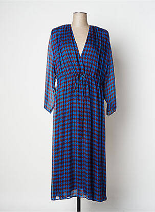 Rochie lungă mâneci lungi mâneci lungi albastru ROSEANNA femeie
