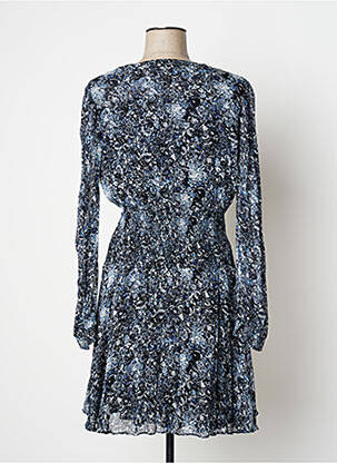 Rochie midi imprimeu fantezie mâneci lungi albastru BERENICE femeie