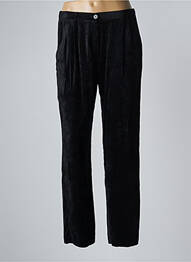 Pantalon drept închidere cu fermoar sub clapetă cu nasturi negru FORTE-FORTE femeie