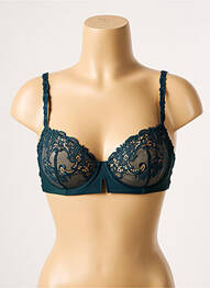 Sutien efect material satinat sutien cupe întregi cu decolteu înalt verde SIMONE PERELE femme