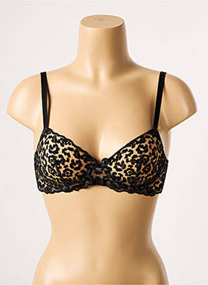 Sutien efect material satinat sutien cupe întregi cu decolteu înalt negru SIMONE X SIMONE PÉRÈLE femeie