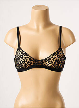 Sutien efect material satinat top triunghiuri negru SIMONE X SIMONE PÉRÈLE femeie