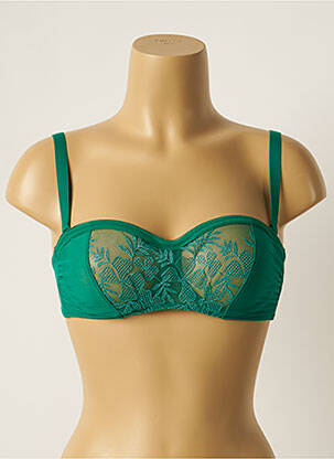 Sutien efect material satinat top bentiță verde SIMONE PERELE femeie