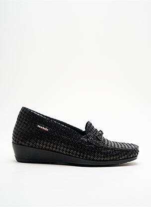 Mocasini țesătură satinată toc plat până la 3 cm negru MOBILS femeie