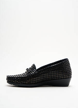 Mocasini țesătură satinată toc plat până la 3 cm negru MOBILS femeie