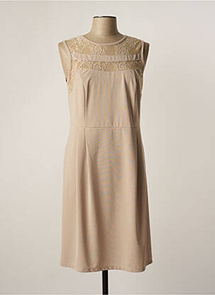 Rochie midi bej FEMMES JE VOUS AIME femeie