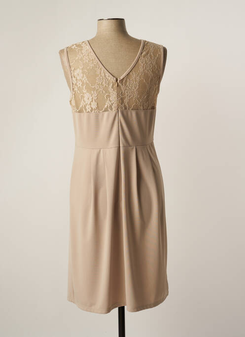 Rochie midi bej FEMMES JE VOUS AIME femeie