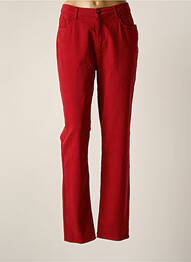 Pantalon slim țesătură poplin roșu GUY DUBOUIS femme