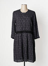 Rochie midi imprimeu fantezie mâneci lungi negru MAE MAHE femeie