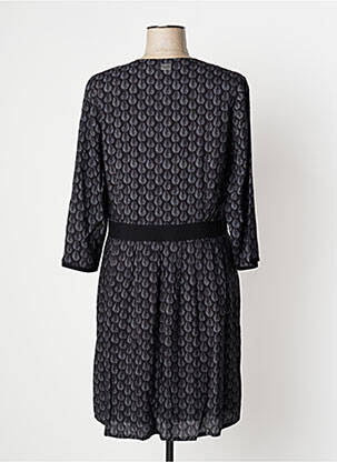 Rochie midi imprimeu fantezie mâneci lungi negru MAE MAHE femeie