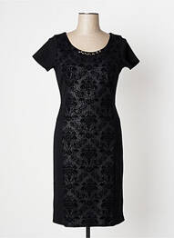 Rochie midi închidere cu fermoar la spate mâneci scurte negru VANGO femeie