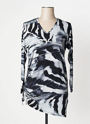 Tunică mâneci lungi gri MARBLE femeie