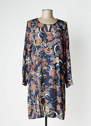 Rochie midi mâneci lungi mâneci lungi albastru PAUSE CAFE femeie