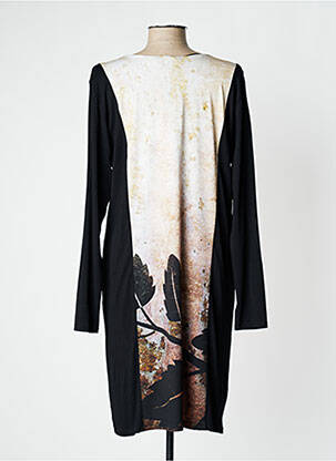 Rochie midi imprimeu fantezie mâneci lungi negru TWEF femeie