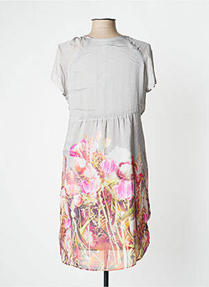Rochie midi mâneci scurte mâneci scurte gri PAUSE CAFE femeie
