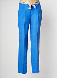 Pantalon chino închidere cu fermoar sub clapetă cu nasturi talie înaltă albastru MAE MAHE femme