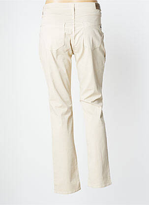 Pantalon slim țesătură poplin talie înaltă bej IMPAQT femeie
