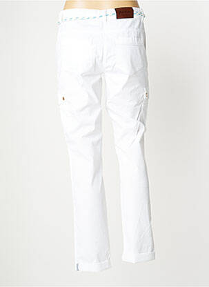 Pantalon cargo țesătură poplin mărime normală alb MAE MAHE femeie