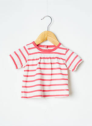 Tricou elasticitate mâneci scurte roz PETIT BATEAU fată