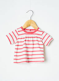 Tricou elasticitate mâneci scurte roz PETIT BATEAU fată