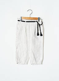 Pantalon drept țesătură poplin talie elastică bej MAYORAL fată