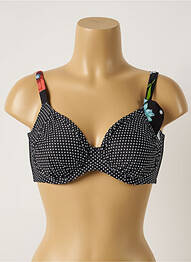 Sutien de costum de baie elasticitate sutien cupe întregi cu decolteu înalt negru ROSE POMME femeie