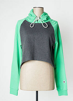 Hanorac cu glugă serigrafie mâneci lungi verde SWEET PANTS femeie