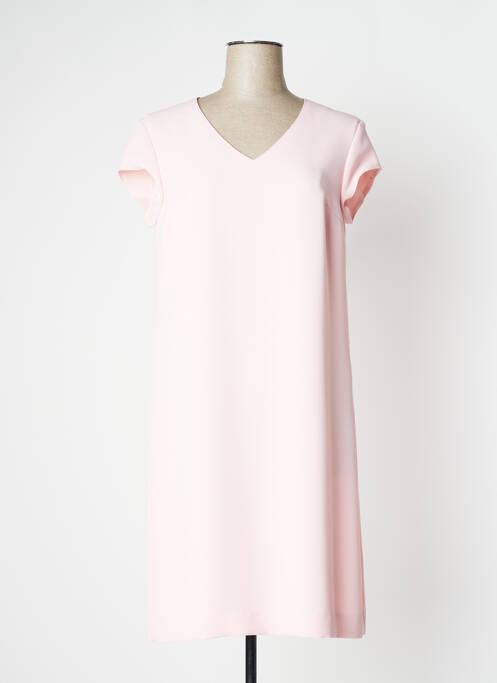 Rochie midi țesătură crep mâneci scurte roz WEILL femme