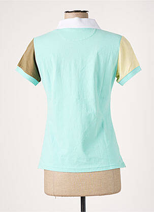 Polo broderie mâneci scurte verde MONTAGUT femeie
