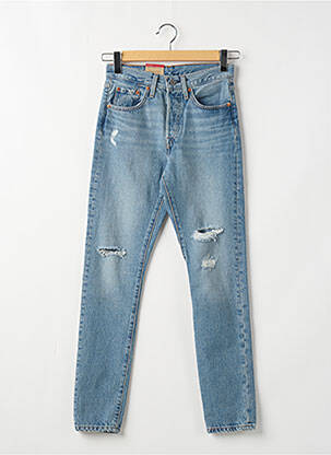 Blugi skinny efect uzat decolorat talie înaltă albastru LEVI'S femeie