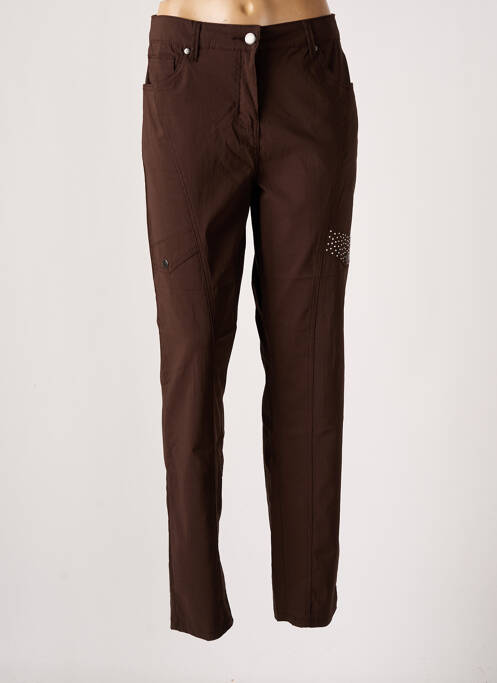 Pantalon slim maro ZHENZI femeie