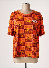 Tricou serigrafie mâneci scurte portocaliu OXBOW femme