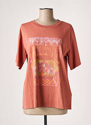 Tricou imprimeu fantezie mâneci scurte portocaliu ROXY femeie