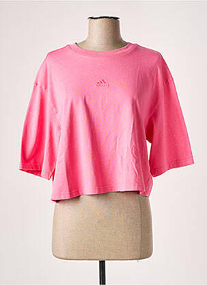 Tricou elasticitate mâneci scurte roz ADIDAS femeie