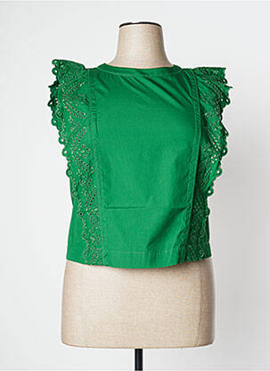 Top mâneci scurte mâneci scurte verde HIGH femeie