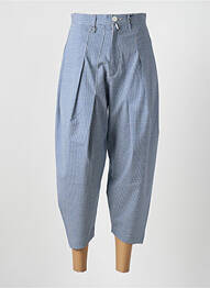 Pantalon trei sferturi buzunare albastru HICH USE femme