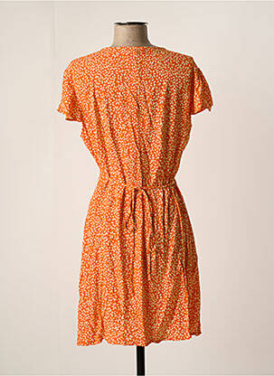 Rochie midi imprimeu fantezie mâneci scurte portocaliu FREEMAN T.PORTER femeie