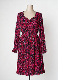 Rochie midi imprimeu floral mâneci lungi roz ICHI femme