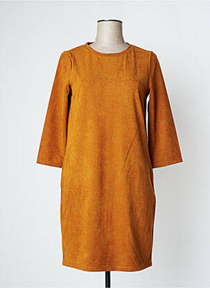 Rochie midi mâneci lungi mâneci lungi maro VILA femeie