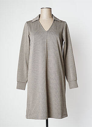 Rochie midi mâneci lungi mâneci lungi bej B.YOUNG femeie