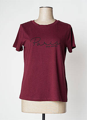 Tricou serigrafie mâneci scurte violet ICHI femeie