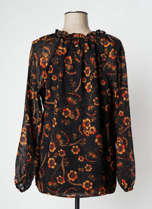 Cămașă imprimeu floral mâneci lungi negru DEELUXE femme