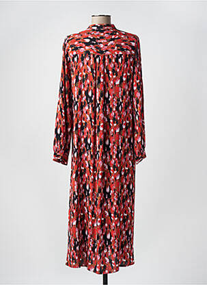 Rochie midi croială fluidă mâneci lungi portocalie ICHI femeie
