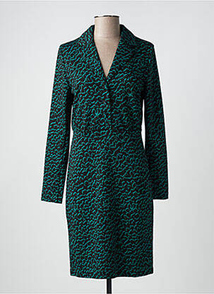 Rochie midi imprimeu fantezie mâneci lungi verde ICHI femeie