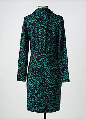 Rochie midi imprimeu fantezie mâneci lungi verde ICHI femeie