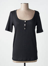 Top elasticitate mâneci scurte negru COP COPINE femeie