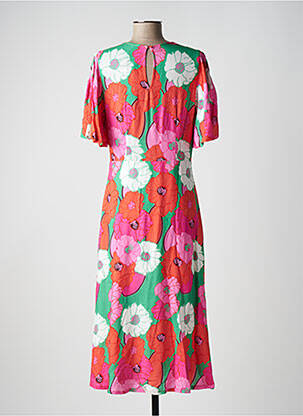 Rochie lungă mâneci scurte mâneci scurte roz SIGNE NATURE femeie