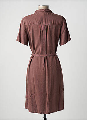Rochie midi mâneci scurte mâneci scurte maro KANOPE femeie