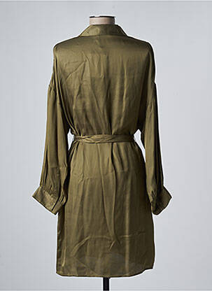 Rochie midi croială fluidă mâneci lungi verde SEE U SOON femeie